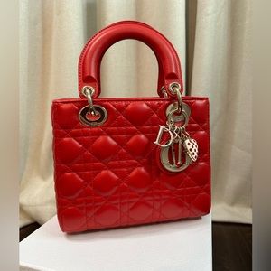 DIOR - Small Lady Dior My ABCDior Bag Red Lambskin